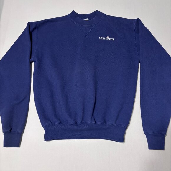 Vintage Carhartt Navy Crewneck Sweatshirt Small Unisex Embroidered Logo - Picture 5 of 12